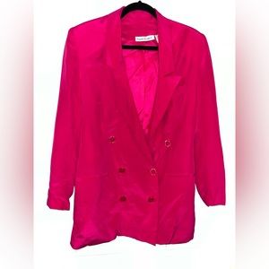 Vintage Ellen Ashley Womens Silk Double Breasted Blazer